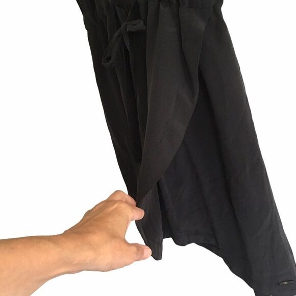 LEFT ON HOUSTON  Silk Sleeveless Mini Dress Tie Waist Black S - Picture 2 of 5